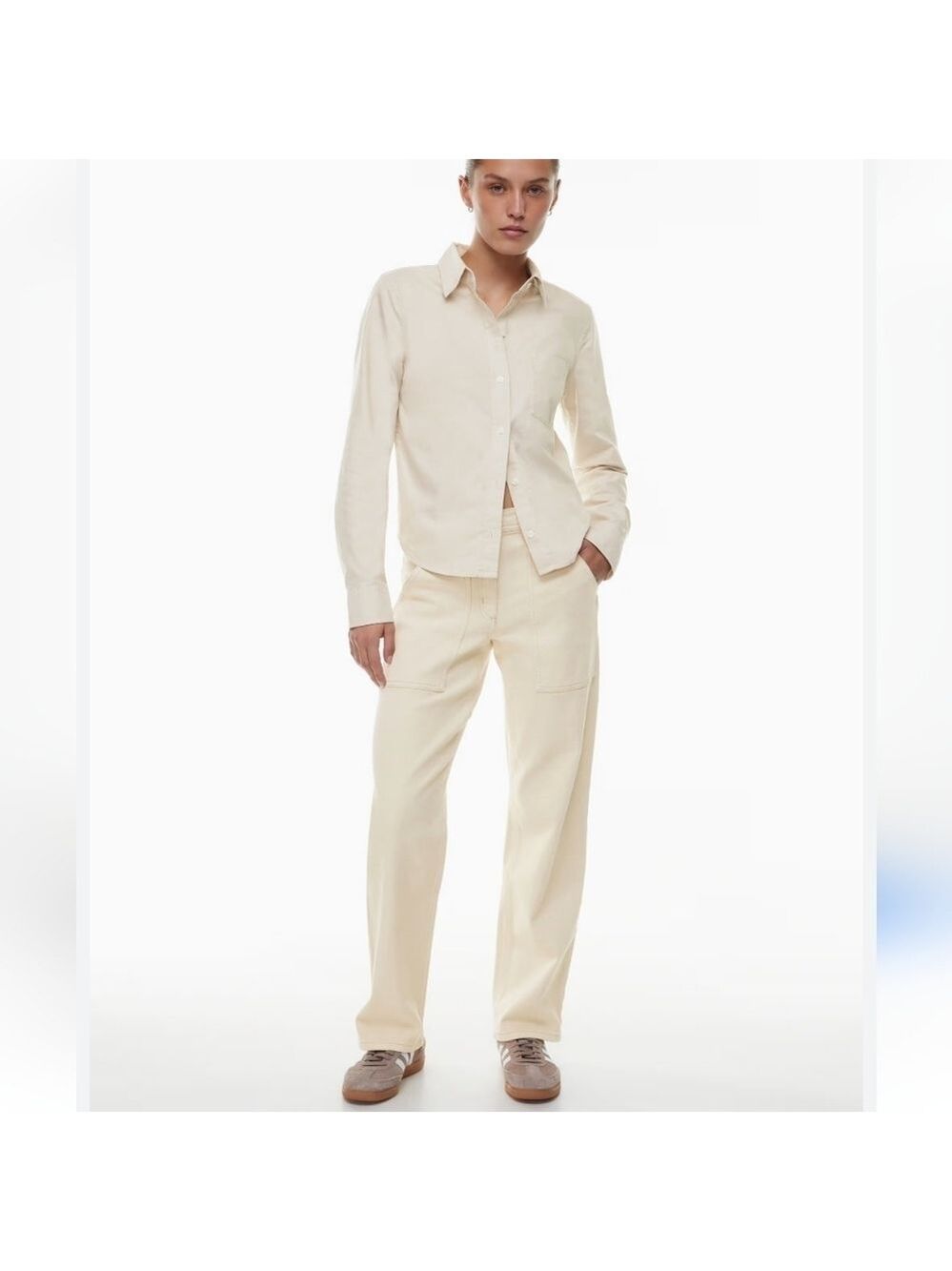ARITZIA WILFRED FREE WOMEN'S LIKE NEW STONE COLOR CHINO PANTS Lyocel 2 X 28.5